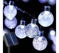 Auting Catena Luminosa Esterno Solare, 30LED Luci Solari Esterno, 8 Modalità Impermeabile IP65 Luci Esterno Energia Solare per Giardino Decorazioni, Cortile, Portico, Matrimonio (Bianco)