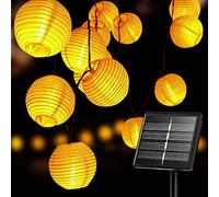 Auting Catena Luminosa Esterno Solare, 6 metri 20 lanterne LED lampade solari per luci esterne, giardino, balcone, cortile, matrimonio, decorazione di celebrazione (bianco caldo)