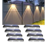 Auting Lampade solari per esterni, 8 pezzi, lampada da parete solare per Esterni, IP65, impermeabile, 3 modalità di illuminazione, lampada da parete solare per Esterni, giardino, lampade a LED da