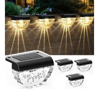 Auting Solare da Giardino Esterni,4 Pezzi Solari Giardino Esterno IP65 Impermeabile LED Luci Solari Giardino Lampade Terra per Prati,Giardino,Sentieri