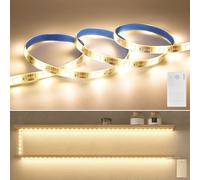 Auting Strisce a LED automatica con rilevatore di movimento, striscia a LED bianca calda da 1 m da 3500k con funzione timer, striscia led a batteria con sensore per armadi, scale, cucina, letti, bagni