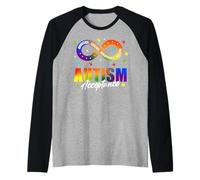 Autism Awareness Acceptance Shirt Infinity Symbol Man Women Maglia con Maniche Raglan