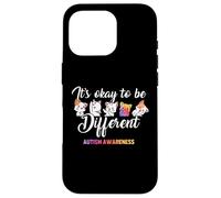 Autism Awareness Cat It’s Ok to Be Different Finny Autistic Custodia per iPhone 16 Pro