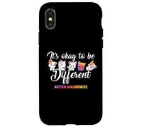 Autism Awareness Cat It’s Ok to Be Different Finny Autistic Custodia per iPhone X/XS