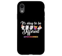 Autism Awareness Cat It’s Ok to Be Different Finny Autistic Custodia per iPhone XR