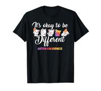 Autism Awareness Cat It’s Ok to Be Different Finny Autistic Maglietta