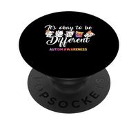 Autism Awareness Cat It’s Ok to Be Different Finny Autistic PopSockets PopGrip Adesivo