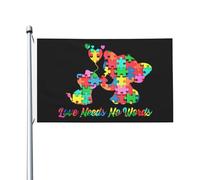 Autism Awareness Day Elephant Autism Bandiera Appendere Bandiera Di Benvenuto Decorative Striscione 90X150Cm Per Camera Da Letto Casa Patio