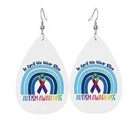 Autism Awareness Day Month Orecchini per donne Ragazze in pelle gioielli leggeri orecchini pendenti a goccia