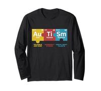 Autism Awareness Elements Periodic Table Women Men Kids Maglia a Manica