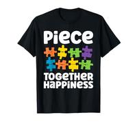 Autism Awareness - Piece Together Happiness - Puzzle Maglietta