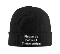 Autism Awareness Please Be Patient with Me I Have Autism Donna Uomo Skull cap Elastico Berretto Invernale Morbido Watch cap per Tutte Le Stagioni Moto Calcio