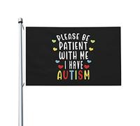 Autism Awareness Please Be Patient With Me I Have Autism Flag Con 2 Occhielli Bandiera Da Giardino Robuste Bandiera Per Portico Interno Giardino 90X150Cm