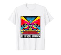 Autism Awareness See World Occhiali da Sole Colorati in Modo Diverso Maglietta