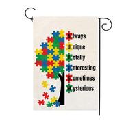 Autism Awareness Tree Puzzle Piece Inspirational Support April Bandiera Di Benvenuto 30X45Cm Striscione Colorato Stagionale Bandiera Da Cortile Per Decorazione Dormitorio Fattoria