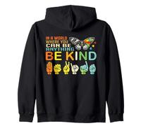 Autism Be Kind - Consapevolezza dell'autismo ASL Hands Linguaggio dei segni Felpa con Cappuccio