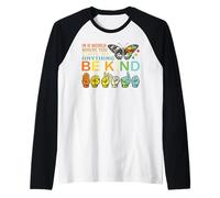 Autism Be Kind - Consapevolezza dell'autismo ASL Hands Linguaggio dei segni Maglia con Maniche Raglan