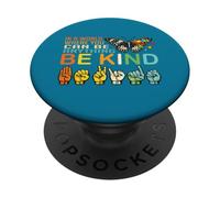Autism Be Kind - Consapevolezza dell'autismo ASL Hands Linguaggio dei segni PopSockets PopGrip Adesivo
