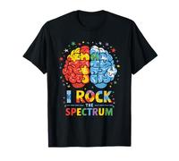 Autism Brain I Rock The Spectrum Autism Awareness Ragazzi Ragazze Maglietta