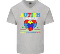 Autism Consapevolezza Autism Love Accept Asd Uomo Scollo A V Cotone T-Shirt