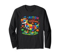 Autism Is My Superpower Autism Awareness Dinosaur Ragazzi Bambini Maglia a Manica