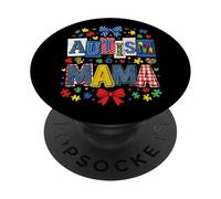 Autism Mama Bow Mental Health PopSockets PopGrip Adesivo