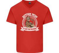 Autism Mamma Its Not per The Weak Autism Uomo Scollo A V Cotone T-Shirt