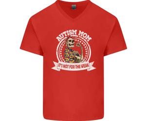 Autism Mamma Its Not per The Weak Autism Uomo Scollo A V Cotone T-Shirt