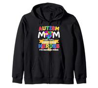 Autism Mom Some People Look Up to Heroes I'm Raising Mine Felpa con Cappuccio