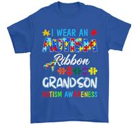 Autism Nastro For My Grandson Autism Asd Uomo T-Shirt 100% Cotone