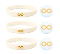 Autism Oro Infinito Polsino Bianco Aspergers Asd Sostegno Sensibilizzazione