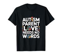 Autism Parent Love Needs No Words Puzzle Cuore Maglietta