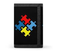 Autism Puzzle Awarenes Portafogli Trifold con Porta Soldi Porta Carte di Credito 8 Slot Portachiavi Finestra Foto per Uomo Donna, Stile: 37., Taglia unica, Per tutte le stagioni