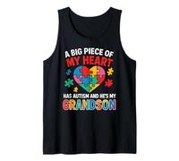 Autism Puzzle Cuore Nipote Awareness Pride Grandparent Canotta