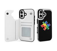 Autism Puzzle Piece custodia a portafoglio compatibile con iPhone 16 custodia flip con porta carte