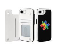 Autism Puzzle Piece Custodia a portafoglio compatibile con iPhone 16 E Custodia flip con porta carte di credito