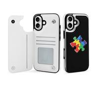 Autism Puzzle Piece Custodia a portafoglio compatibile con iPhone 16 Plus Custodia a libro con porta carte