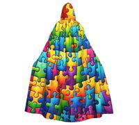 Autism-Puzzle-Piece - Mantello da strega con cappuccio, per costume di Halloween