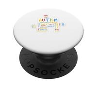 Autism Puzzle Piece Words Autistic Autism Awareness PopSockets PopGrip Adesivo