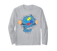 Autism Superhero Gift for Dad Autism Awareness Gift Maglia a Manica