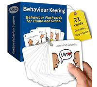 Autism Supplies and Developments Portachiavi di Comportamento - Inglese (Prodotto di Comunicazione visiva in plastica Impermeabile per autismo, Bambini autistici)