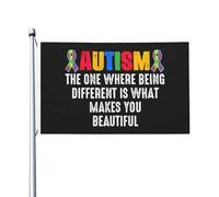 Autism The One Where Being Diffent Is What Makes You Beautiful Bandiera Bandiera Verticale Appendere Decorazioni Da Esterno Doppia Faccia Per Esterni Cortile Fattoria 3X5 Ft
