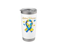 Autism Warrior consapevolezza dell'autismo Cuore Accetta la Bicchiere termico in acciaio inox doppia parete