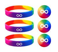 Autismo Arcobaleno Infinito Polsino Aspergers Asd Sostegno Sensibilizzazione UK