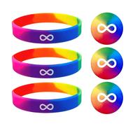 Autismo Arcobaleno Infinito Polsino Aspergers Asd Sostegno Sensibilizzazione UK