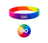 Autismo Arcobaleno Infinito Polsino Aspergers Asd Sostegno Sensibilizzazione UK