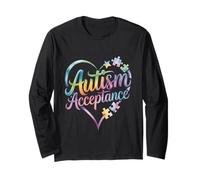 Autismo Consapevolezza Accettazione Cuore Simbolo Educare Maglia a Manica