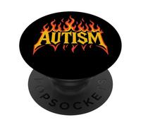 Autismo Consapevolezza Autistico Orgoglio Flaming Cool Graphic PopSockets PopGrip Adesivo