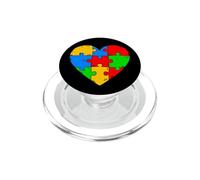 Autismo Consapevolezza Cuore Puzzle Pezzo Insegnante Support Squad PopSockets PopGrip per MagSafe