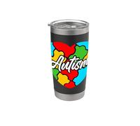 Autismo Consapevolezza Cuore Puzzle Supporto Autistico Uomini Donne Bambino Bicchiere termico in acciaio inox doppia parete